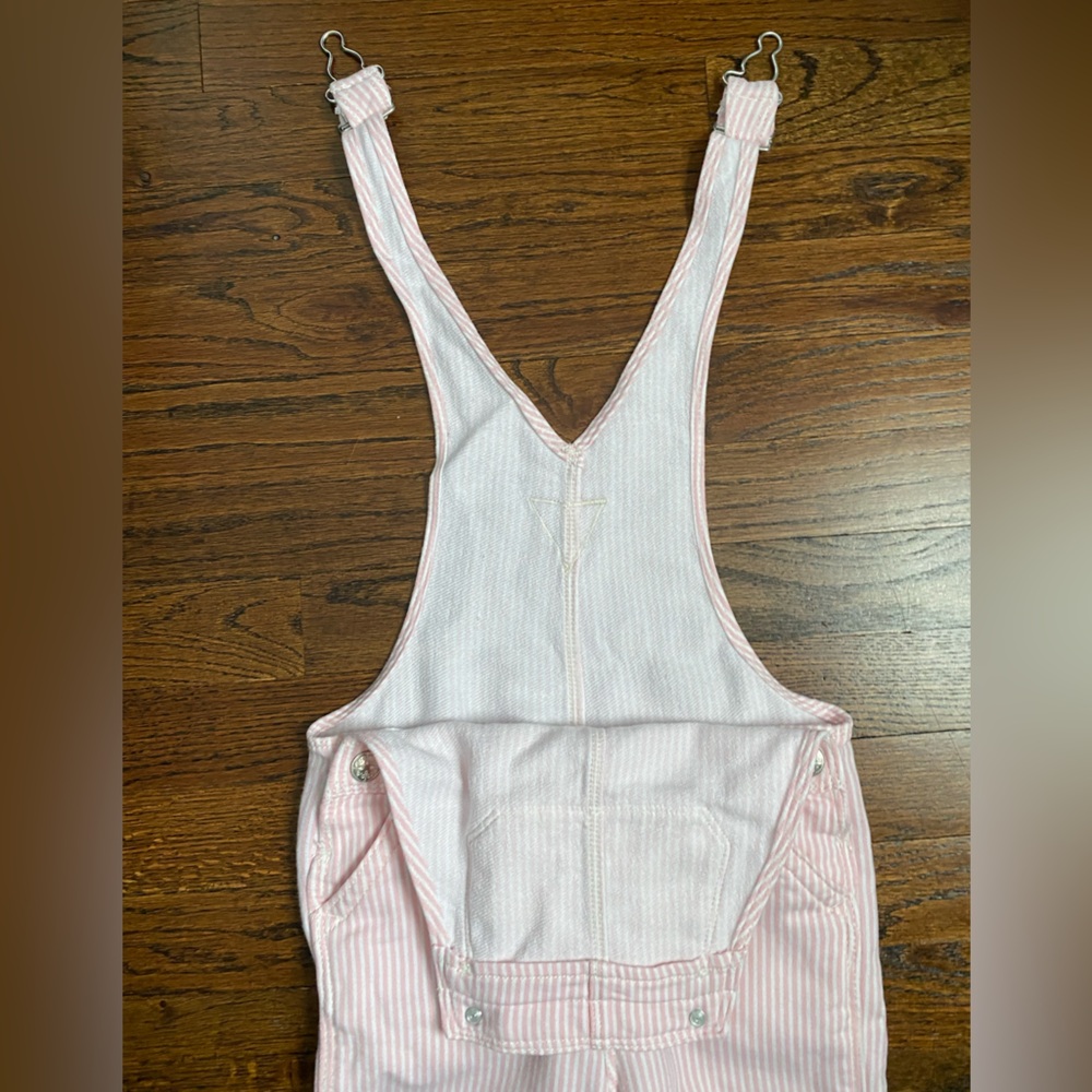 OshKosh B'gosh- toddler girl Overalls 4T pink stripe spring summer pinstripe - Picture 7 of 16